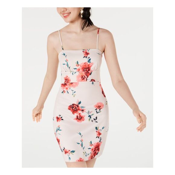 MY MICHELLE Womens Cut Out Spaghetti Strap Square Neck Mini Party Body Con Dress - Picture 1 of 4